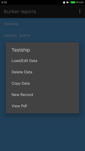 Select testship from bunker reports